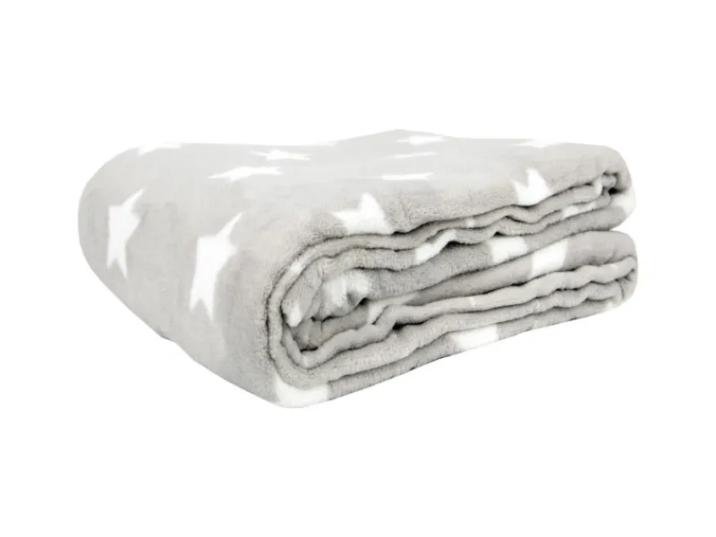 Bestlivings Überwürfe|Decken^Kuscheldecke Mit Sternen 180 x 220 cm Hellgrau