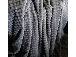 Bestlivings Kuscheldecke Jacquard Flanell 180 x 220 cm Anthrazit