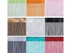 Bestlivings Türvorhänge^Metall Optik Fadenvorhang Trennvorhang Gardine Stangendurchzug ca. 90 cm x 200 cm