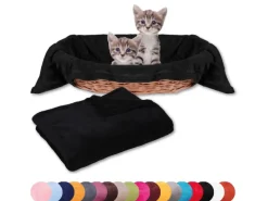 Bestlivings Katzenbedarf^Tierdecke Katzendecke Mikrofaser 80 x 120 cm Schwarz