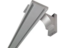 Bestlivings Gardinenschienen^Vorhangschiene 240 cm Aluminium inkl. Wandträger Silber 2 Lauf / 2 x 120 cm