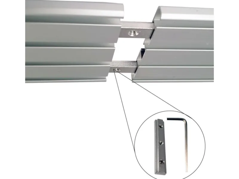 Bestlivings Vorhangschiene 240 cm Aluminium Silber 4 Lauf / 2 x 120 cm