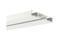 Bestlivings Gardinenschienen^Vorhangschiene Aluminium Weiß 1 bis 2 Lauf 120 cm