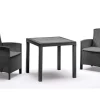 BICA Lido Wetterfestes Balkonset 3-tlg. mit 2 Sessel inkl. Sitzkissen und Tisch Dallas Graphit