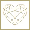 Pro Art Bilder^Bild mit Rahmen Anonymus Golden Polygon Heart 32,5 cm x 32,5 cm
