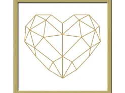 Pro Art Bilder^Bild mit Rahmen Anonymus Golden Polygon Heart 32,5 cm x 32,5 cm