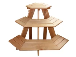 Promadino Blumentreppe Eckelement 3-stufig Honigbraun