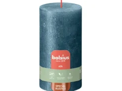 Bolsius Rustik-Kerze Shimmer Winter Edition Ø 6,8 cm x 13 cm Blau