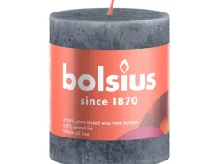Bolsius Bastelzubehör^Rustik-Kerze Shine Winter Edition Ø 6,8 cm x 8 cm Schieferblau