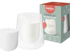 Bolsius Starterkit Cleanlight mit Nachfüller ohne Duft Weiß