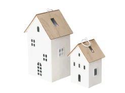 Boltze Laternen^Home Laterne Solna 2-er Set Weiß-Natur