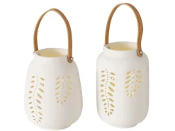 Boltze Windlichter^Home LED-Windlicht Felto 2-fach Sortiert Weiß-Braun