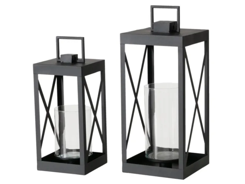 Boltze Laternen^Laterne Xenia 2er Set Schwarz