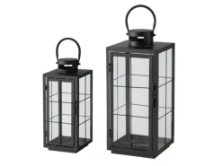 Boltze Laternen^Laternen-Set Esbjerg 2 -teilig 40 cm x 17,2 cm x 17,2 cm Schwarz