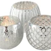 Boltze Selected Windlicht "Ainara" aus Glas in Silber ca. 11 cm in 3 Designs
