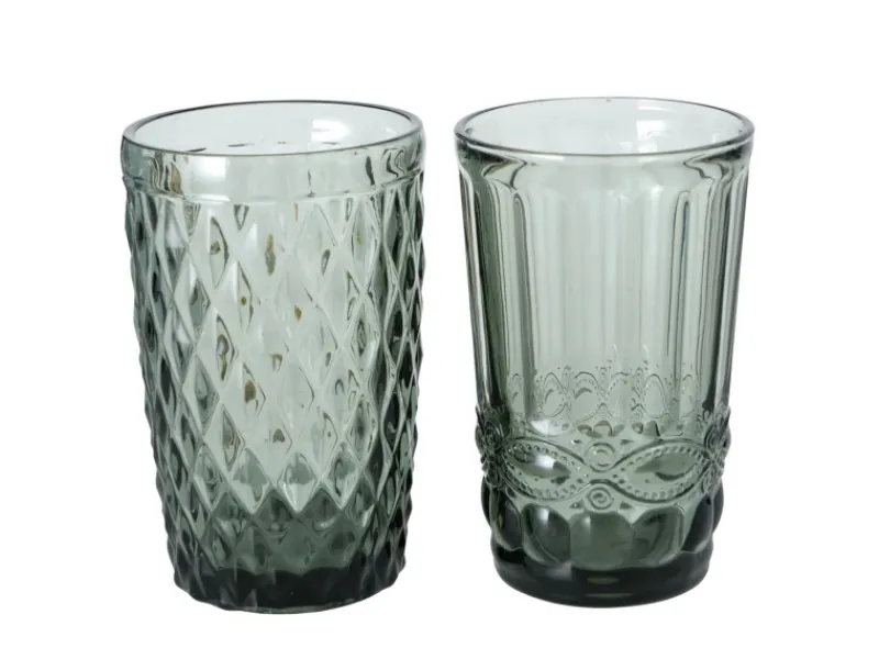 Boltze Vasen^Trinkglas Aurora 2-fach Sortiert 13 cm x 8 cm x 13 cm Schwarz