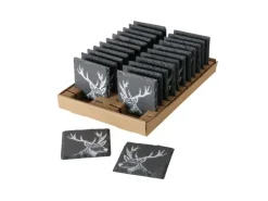 Boltze Dekorative Figuren^Untersetzer Moritz 2-fach Sortiert 10,5 cm x 10,5 cm Schwarz - Weiß