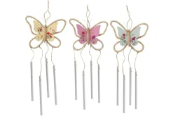 Boltze Wanddekoration^Windspiel Hippie 3-fach sortiert 16 cm x 40 cm