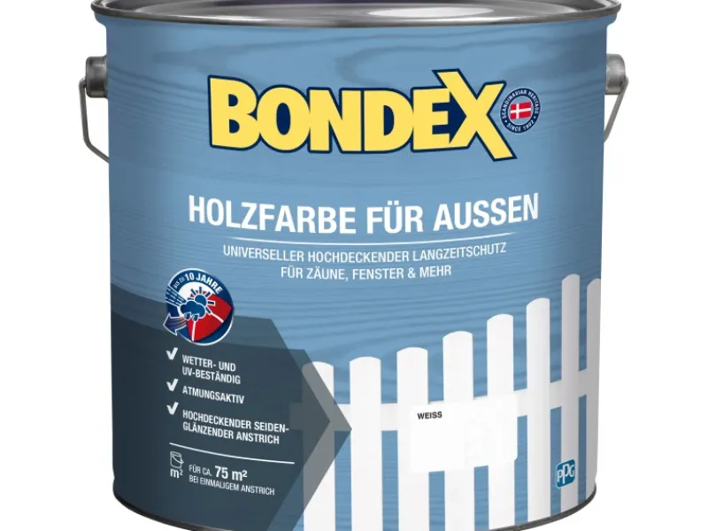 BONDEX Holzfarben^Holzfarbe für Außen Weiß 7,5 l
