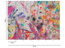 Bricoflor Tapetenmuster^Abstrakte Fototapete In Leinwand Optik Digitaldruck Tapete Bunte Farbkleckse Vliestapete Für Kinderzimmer Und Wohnzimmer