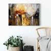 Bricoflor Wanddekoration^Abstraktes Leinwand Bild In Orange Und Braun Kunstdruck Leinwandbild Im Stil Abstrakter Malerei Wandbild In Gemälde Optik Für Wohnzimmer