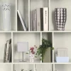 Bricoflor Fototapeten^ausgefallene Tapete mit Bücherregal Muster 3D Tapete Ideal für Wohnzimmer und Büro Weiße Vliestapete mit Regel Design