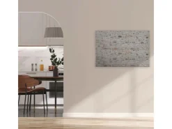 Bricoflor Wanddekoration^Badezimmer Deko Wandbilder In 120 X 80 Cm Leinwandbild In Steinoptik Hellgrau Ideal Für Küche Und Wohnzimmer