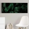 Bricoflor Bild Mit Grünen Blättern Auf Leinwand Dschungel Wandbild Mit Palmenblättern In Dunkelgrün Exostisches Leinwandbild Für Schlaf Und Wohnzimmer