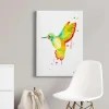Bricoflor Wanddekoration^Bild Mit Kolibri Buntes Vogelbild Im Kunst Design Ideal Für Wohnzimmer Und Schlafzimmer Leinwand Bild Mit Vogel Gemalt