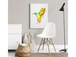 Bricoflor Wanddekoration^Bild Mit Kolibri Buntes Vogelbild Im Kunst Design Ideal Für Wohnzimmer Und Schlafzimmer Leinwand Bild Mit Vogel Gemalt