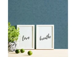 Bricoflor Tapetenmuster^Blaue Vliestapete mit Karomuster Dezent Schlafzimmer und Wohnzimmer Tapete Geometrische Muster Schilcht Moderne Uni Wandtapete in Dunkelblau