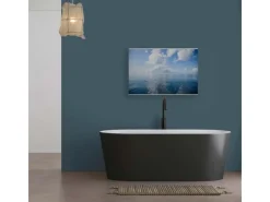 Bricoflor Wanddekoration^Blaues Wandbild Mit Meer Leinwandbild Maritim Für Schlafzimmer Und Badezimmer Leinwand In 90 X 60 Cm Mit Sonne Wasser