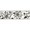 Bricoflor Bordüre in Schwarz Weiß Selbstklebende Tapetenbordüre Ideal für Küche und Wohnzimmer Moderne Vinyl Tapetenborte mit Blumen