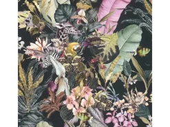 Bricoflor Tapetenmuster^Bunte Tapete Mit Dschungel Tieren Ausgefallen Vliestapete Mit Zebra Papagei Und Giraffe Mustertapete Für Wohnzimmer