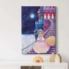Bricoflor Cinderella Bild Auf Leinwand Mädchenzimmer Wandbild Mit Märchen Motiv In Pink Und Blau Kinderzimmer Leinwand Bild Mit Schloss Und Prinzessin