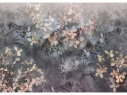 Bricoflor 3D Tapete mit Blumen Vlies Fototapete Floral Ideal für Wohnzimmer und Esszimmer Herbst Blumentapete Modern in Grau Beige