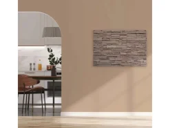 Bricoflor Deko Wandbild In Bruchstein Optik Beige Leinwandbild Mit 3D Effekt Mauer Bild Auf Leinwand Für Küche Und Badezimmer