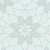 Bricoflor Mosaik^Florale Tapete in Pastellfarben Mosaik Vliestapete Floral mit Glitzer Effekt Vlies Mustertapete mit Blumen in Hellblau Mint