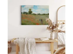 Bricoflor Wanddekoration^Gemälde Mit Blumenwiese Auf Leinwand Als Kunstdruck Kunst Bild In Ölgemälde Optik Für Wohnzimmer Und Flur Sommer Wandbild In Grün Und Rot