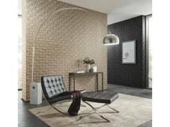 Bricoflor Tapetenmuster^Goldene Tapete Geometrisch Moderne Vliestapete mit Dreieck Design in Gold Mustertapete mit Metallic Effekt für Schlafzimmer und Esszimmer