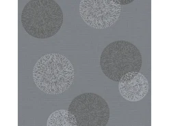 Bricoflor Graue Tapete mit Kreis Muster Abstrakte Vliestapete mit Blüten Rund Ideal für Esszimmer Vlies Mustertapete mit Vinyl in anthrazit