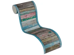 Bricoflor Bordüren^Holz Bordüre im Vintage Stil Tapeten Bordüre in Holzoptik für Küche und Wohnzimmer Shabby Chic Papierbordüre in Braun und Blau