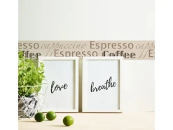 Bricoflor Bordüren^Küchenbordüre in Beige und Braun Kaffee Tapeten Bordüre Selbstklebend Vlies Tapetenborte mit Vinyl Schriftzug für Cafe und Küche