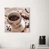 Bricoflor Wanddekoration^Leinwand Bild Mit Kaffee Motiv Kaffeetassen Bild In Weiß Und Braun Küchenbild Mit Kaffeebohnen Als Wand Deko Für Cafés