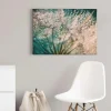 Bricoflor Wanddekoration^Leinwand Bild Mit Pusteblume Wandbild Mit Pflanze Und Morgentau Schlafzimmer Und Badezimmer Bild Im Wellness Stil In Türkis Und Weiß