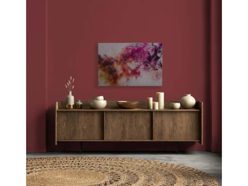 Bricoflor Leinwand Moderne Kunst Pink Orange Pixel Bild Mit Farbverlauf Geometrisch Für Schlafzimmer Wandbild In 120 X 80 Cm