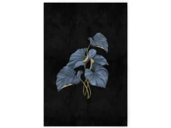 Bricoflor Wanddekoration^Leinwand Schwarz Bild Mit Blättern Im Botanical Stil Modernes Wandbild Mit Palmenblättern 80 X 120 Cm Ideal Für Küche