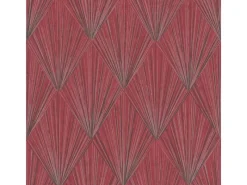 Bricoflor Tapetenmuster^Metallic Tapete Rot Silber Grau Art Deco Vliestapete Edel für Wohnzimmer und Schlafzimmer Vlies Mustertapete in Dunkelrot im 20er Jahre Stil