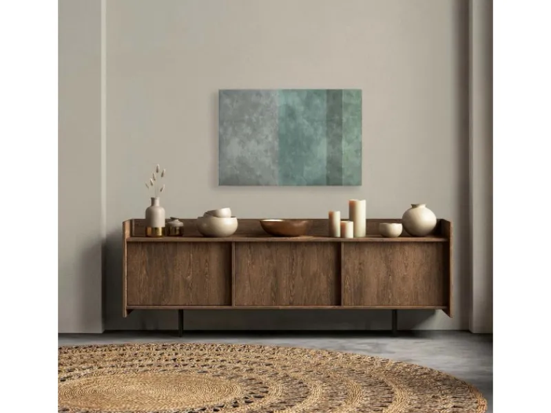 Bricoflor Wanddekoration^Minimalist Wandbild In Betonoptik Deko Bild Mit Streifen Grau Grün Leinwandbild Skandinavisch Für Büro In 90 X 60 Cm