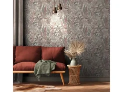 Bricoflor Moderne Tapete mit Blätter Muster Romantische Vliestapete Weiß Rosa Gold Florale Mustertapete mit Metallic Effekt